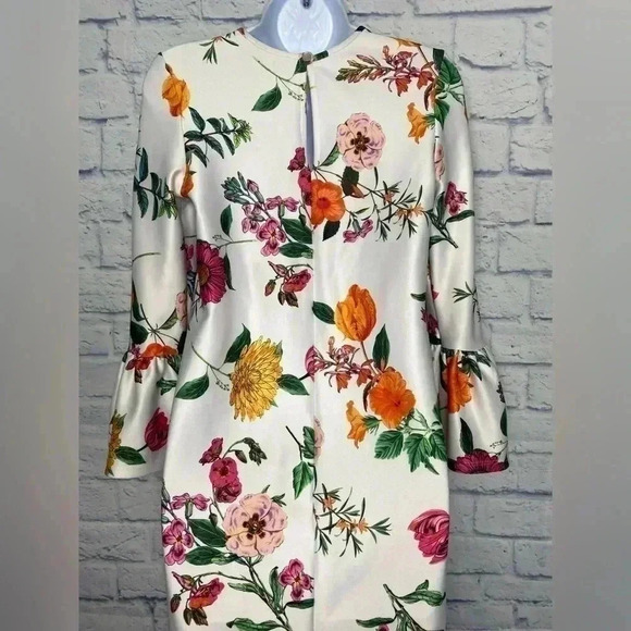 NWOT ASOS DESIGN botanical floral shift mini dress with fluted sleeves - Picture 9 of 12